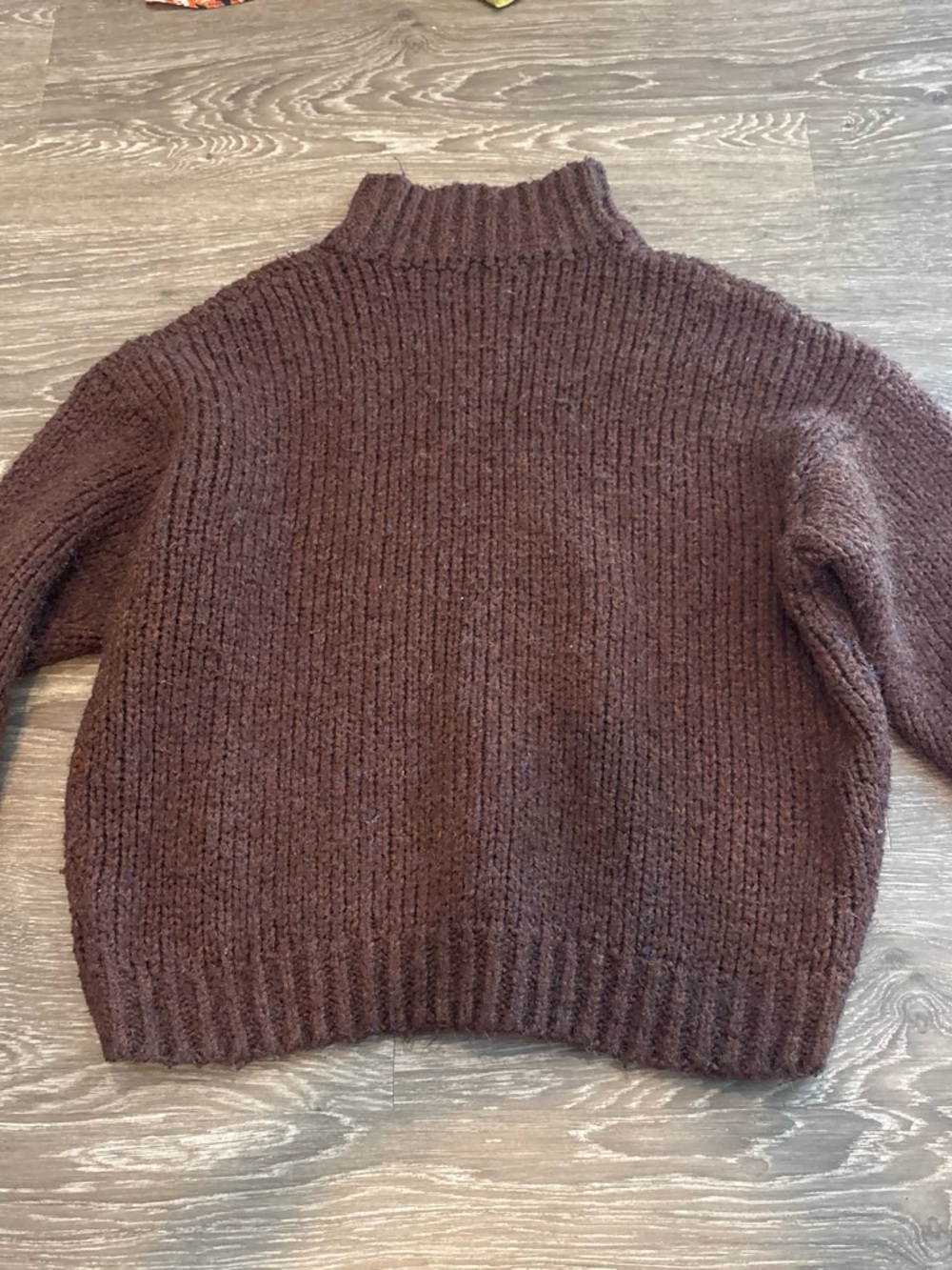 Cozy Brown Ribbed Mock Neck Sweater